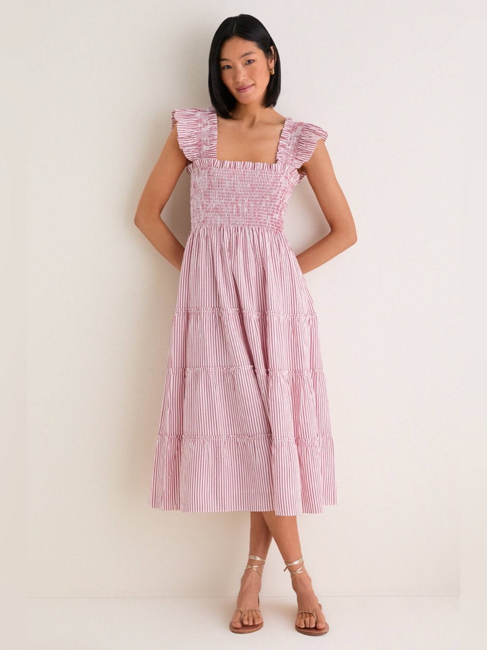 NWT Tuckernuck HILL HOUSE HOME
Red Ticking Stripe Ellie Nap Dress Size M
